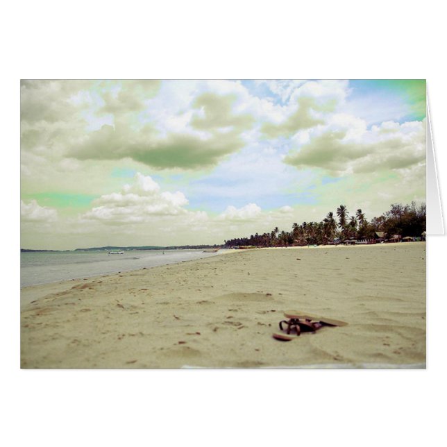 Sandals på Tropical Beach Hälsningskort (Framsidan Horizontal)