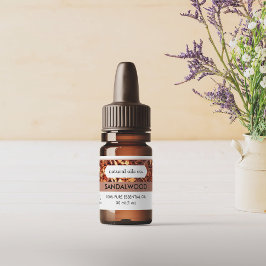 Sandalwood Essential Oils Fragrance Flaska-etikett Klistermärken