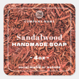 Sandalwood Handmade Soap Square Sticker Fyrkantigt Klistermärke
