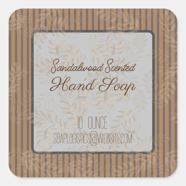 Sandalwood Soap Fyrkantigt Klistermärke (Framsida)