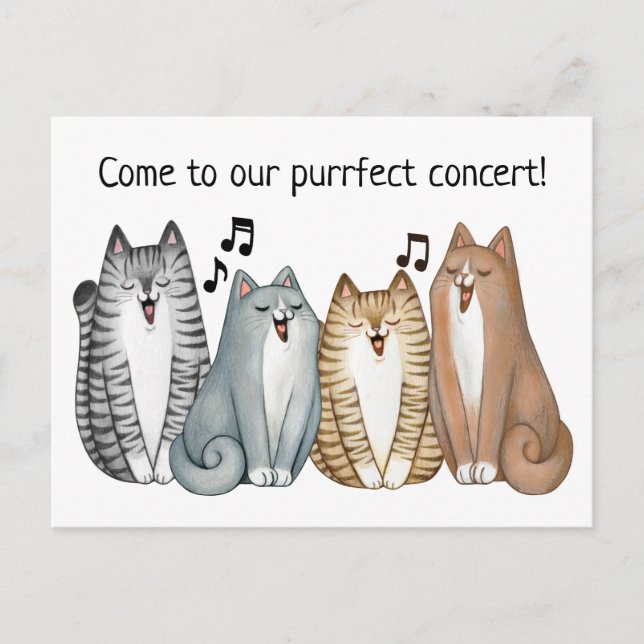 Sändande Cat-kvartettens konsertinbjudan Personali Inbjudan Vykort (Framsida)