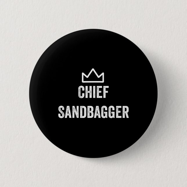 Sandbagger Gift för Golf Meme Bjj Chess Sand Knapp (Framsida)