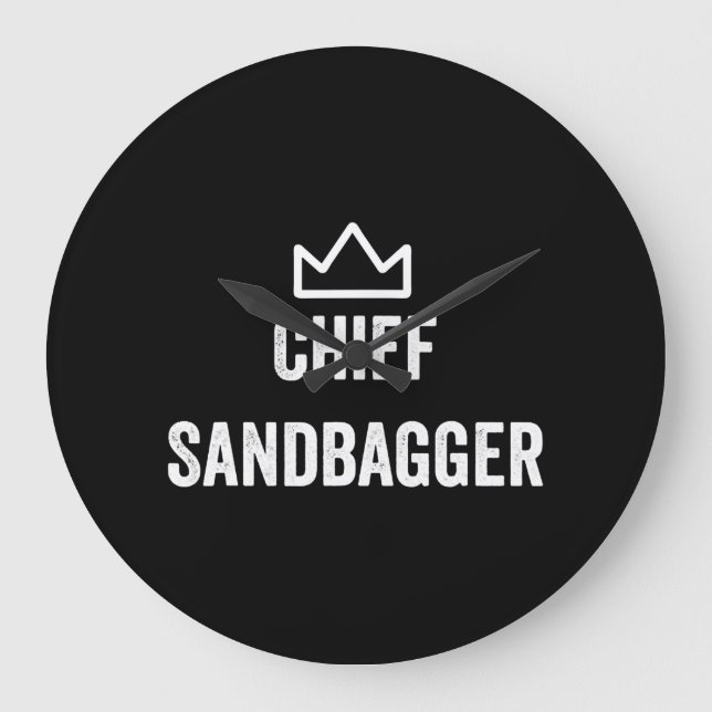 Sandbagger Golf Meme Bjj Chess Sandbag Stor Klocka (Framsida)