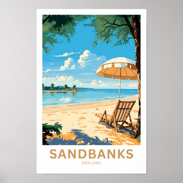Sandbanks England Travel Skriv ut Poster (Framsidan)