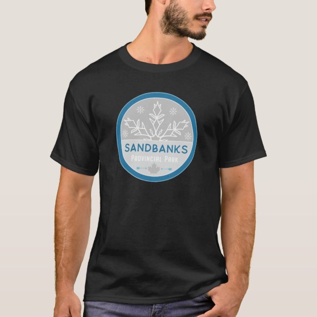 Sandbanks Provinspark Ontario ON Canada Snö L T Shirt (Framsida)