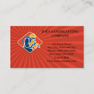 SandblasterSandblasting vattnar med slang Retro Visitkort