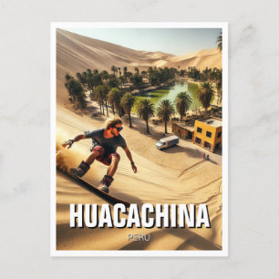 Sandboarding i Huacachina Peru Resor Vykort