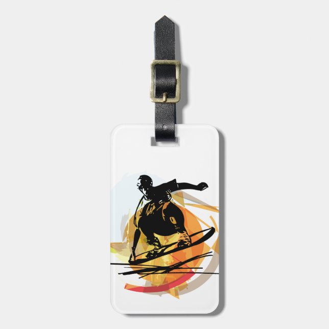 Sandboarding illustration bagagebricka (Vertikal Framsida)