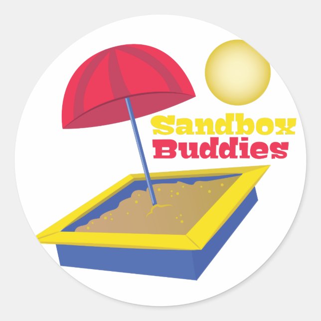 Sandbox Buddies Runt Klistermärke (Framsida)