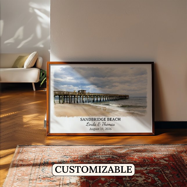 Sandbridge Beach Virginia Affisch, Akvarell, Bestä Poster (Skapare uppladdad)
