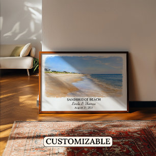 Sandbridge Beach Virginia Affisch, Akvarell, Bestä Poster