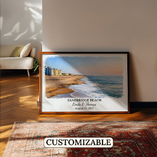 Sandbridge Beach Virginia Affisch, Akvarell, Bestä Poster