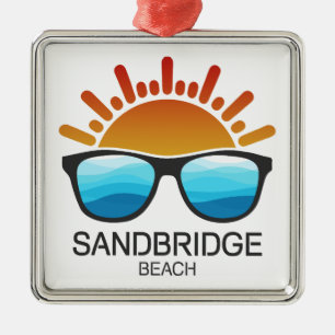 Sandbridge Beach Virginia Solglasögon Julgransprydnad Metall