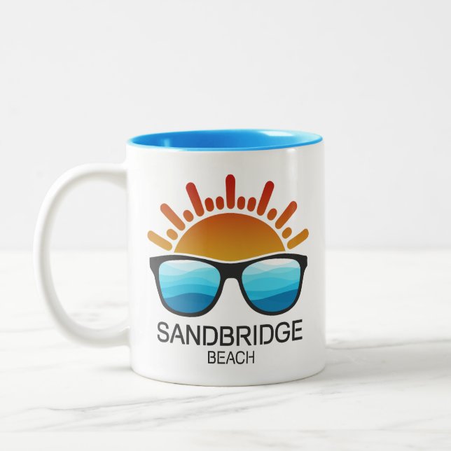 Sandbridge Beach Virginia Solglasögon Två-Tonad Mugg (Vänster)