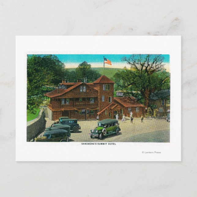 Sandburgs toppmöte Hotel på Ridge Route Vykort (Framsida)