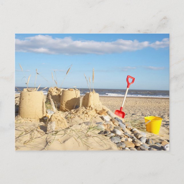 Sandcastle i Beach Vykort (Framsida)
