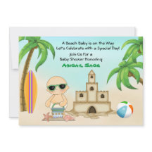 Sandcastle och Surfboard Baby Shower för Beach Bab