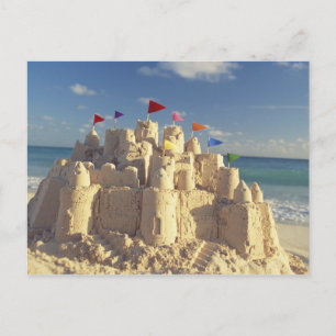 Sandcastle On Beach Vykort