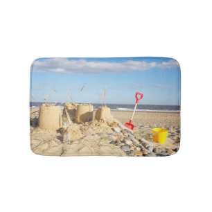 Sandcastle på stranden badrumsmatta