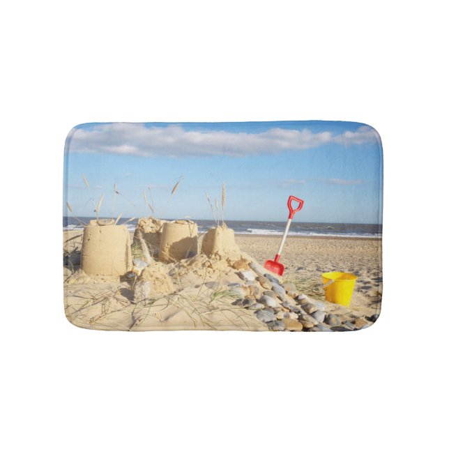 Sandcastle på stranden badrumsmatta (Framsidan)