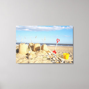 Sandcastle på stranden canvastryck