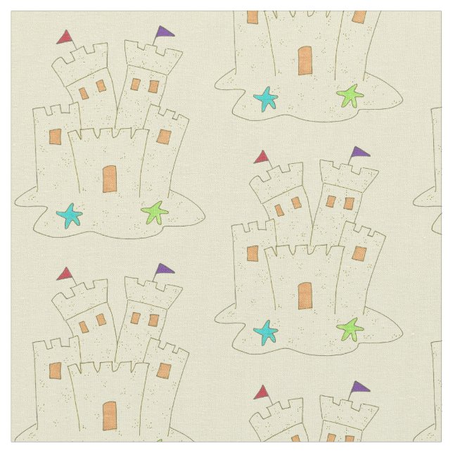 Sandcastle Sand Castle Beach Summer Sea Shore Tyg (Närbild)