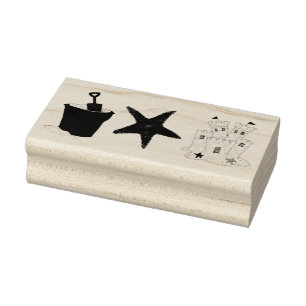 Sandcastle Sand Castle Starfish Pail Beach Ocean Stämpel