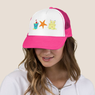 Sandcastle Sand Castle Starfish Pail Beach Ocean Truckerkeps