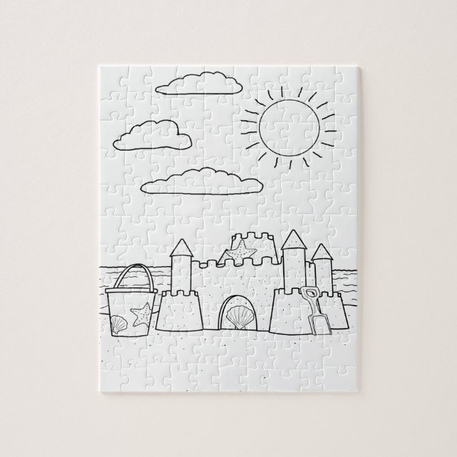 Sandcastle Vuxen Coloring Puzzle Pussel (Vertikal)