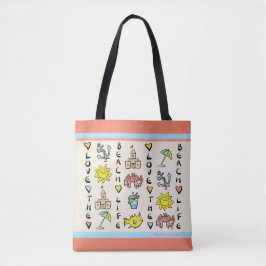 Sandcastles strandtoto tygkasse