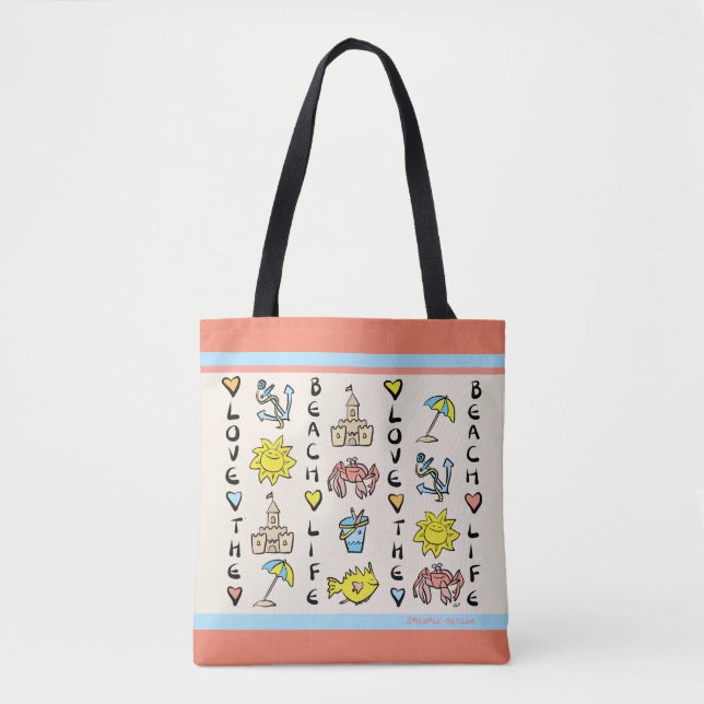 Sandcastles strandtoto tygkasse (Framsida)