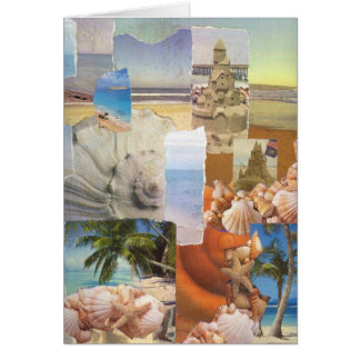 Sandcastles vid havscollagen hälsningskort