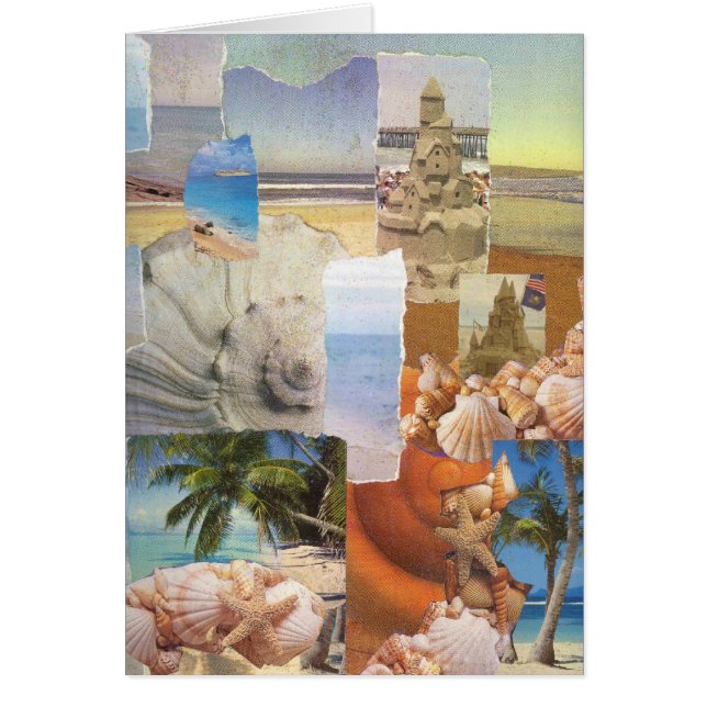 Sandcastles vid havscollagen hälsningskort (Framsidan)