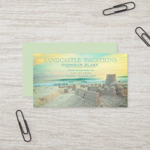 Sandcastlestranden landskap semester visitkort