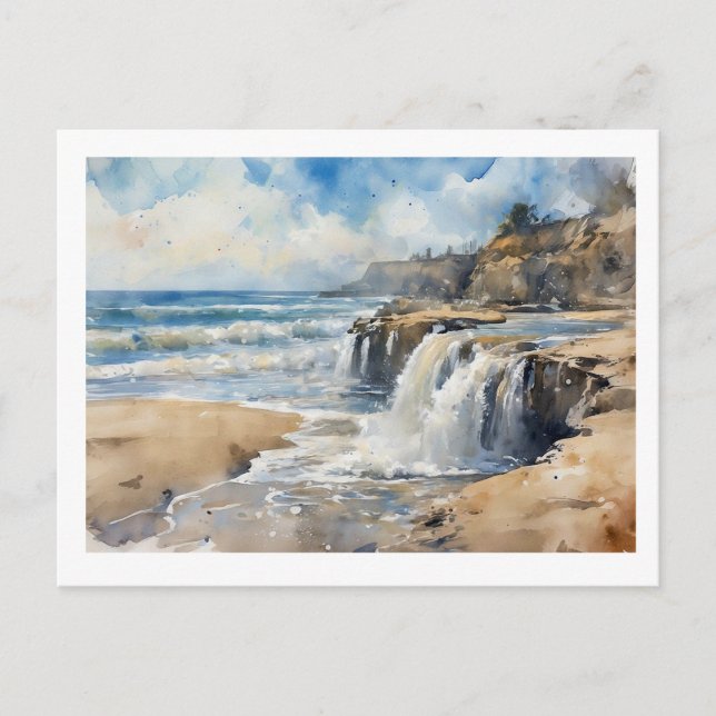 Sandcut Coastal Waterfall,  Vykort (Framsida)