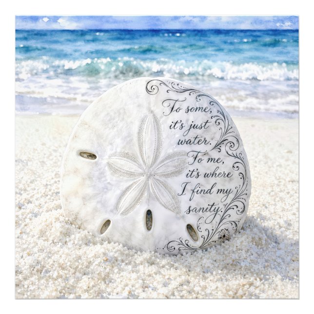 Sanddollar med inspirerande citat fototryck (Framsidan)