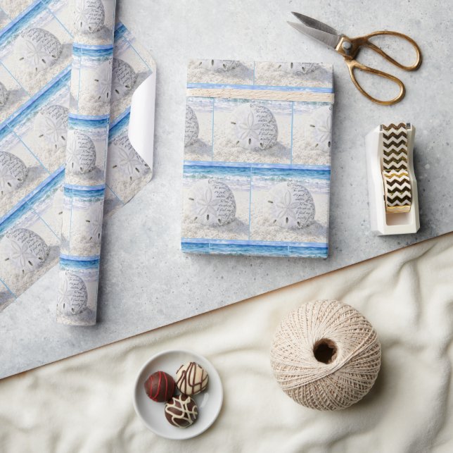 Sanddollar med inspirerande citat presentpapper (Hantverk)