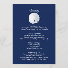 Sanddollar Navyblå Bröllops Itinerary Program
