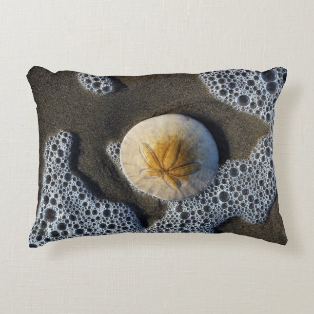 Sanddollar och Surfstrand Fotoaccentkudde Prydnadskudde (Framsidan)