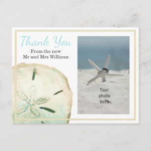 Sanddollar Tack Strand Foto Meddelande Vykort