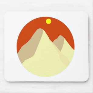 Sanddyner bland orange himmel musmatta
