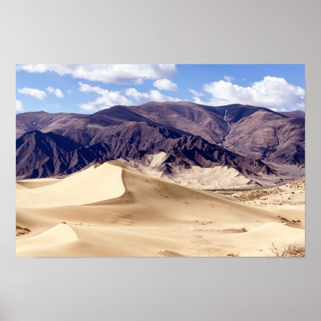 Sanddyner nära Samye-klostret - Tibet Poster (Framsidan)