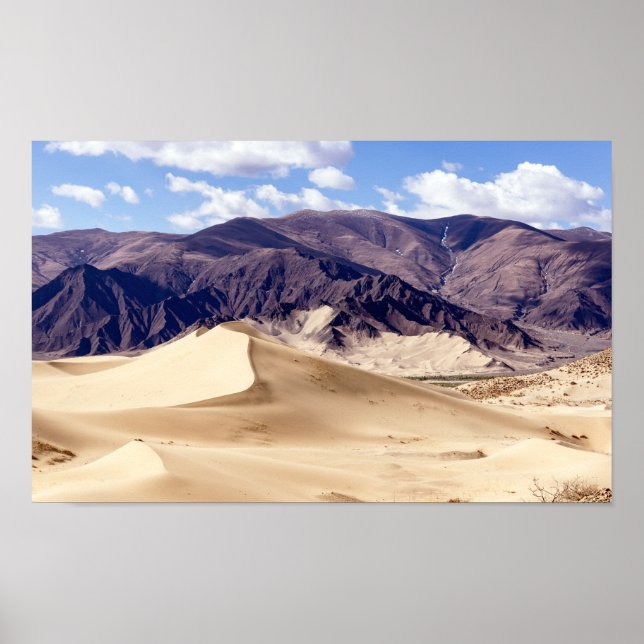 Sanddyner nära Samye-klostret - Tibet Poster (Framsidan)
