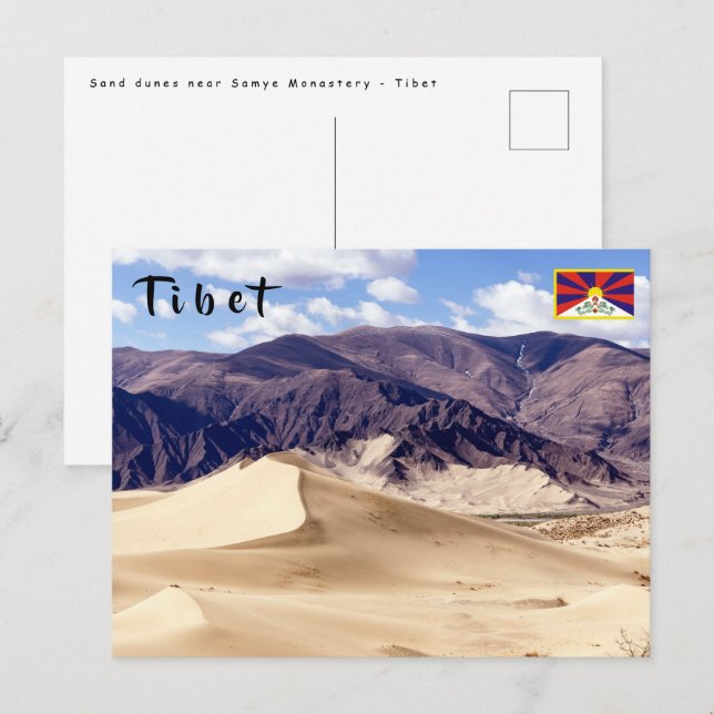 Sanddyner nära Samye-klostret - Tibet Vykort (Fram/baksida)
