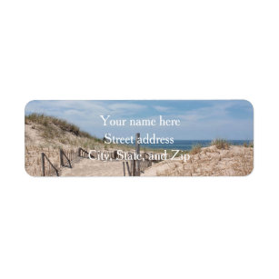 Sanddyner och strand returadress etikett