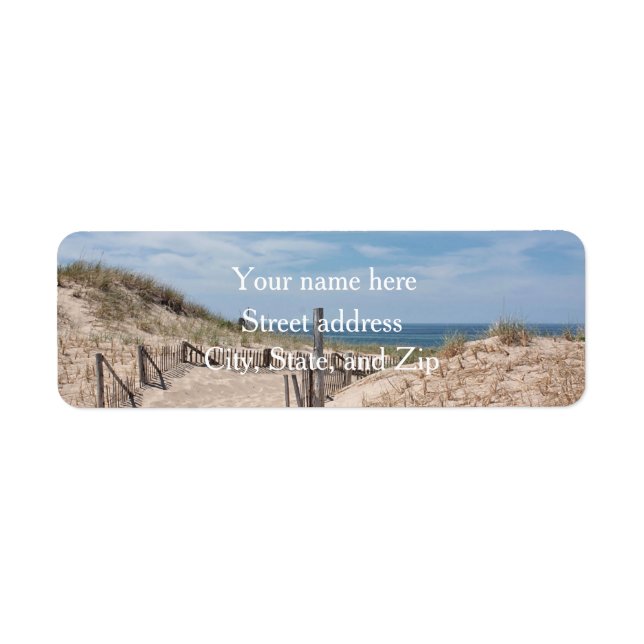 Sanddyner och strand returadress etikett (Framsidan)