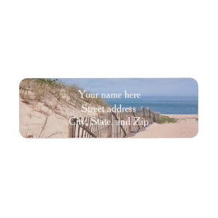 Sanddyner och strandstaket returadress etikett