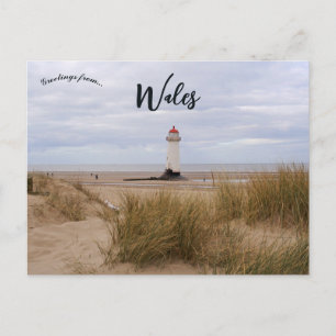 Sanddyner och Talacre Lighthouse Wales Vykort
