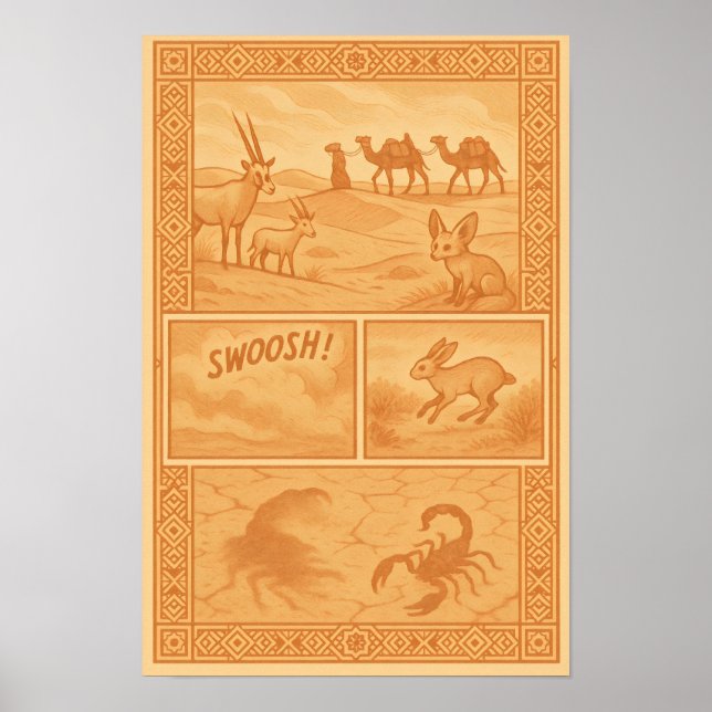 Sanddynerna i Sahara – Tecknad serie om ökenvilda  Poster (Framsidan)