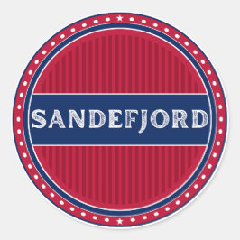 Sandefjord City Pride Emblem – Norwegian Identity Runt Klistermärke